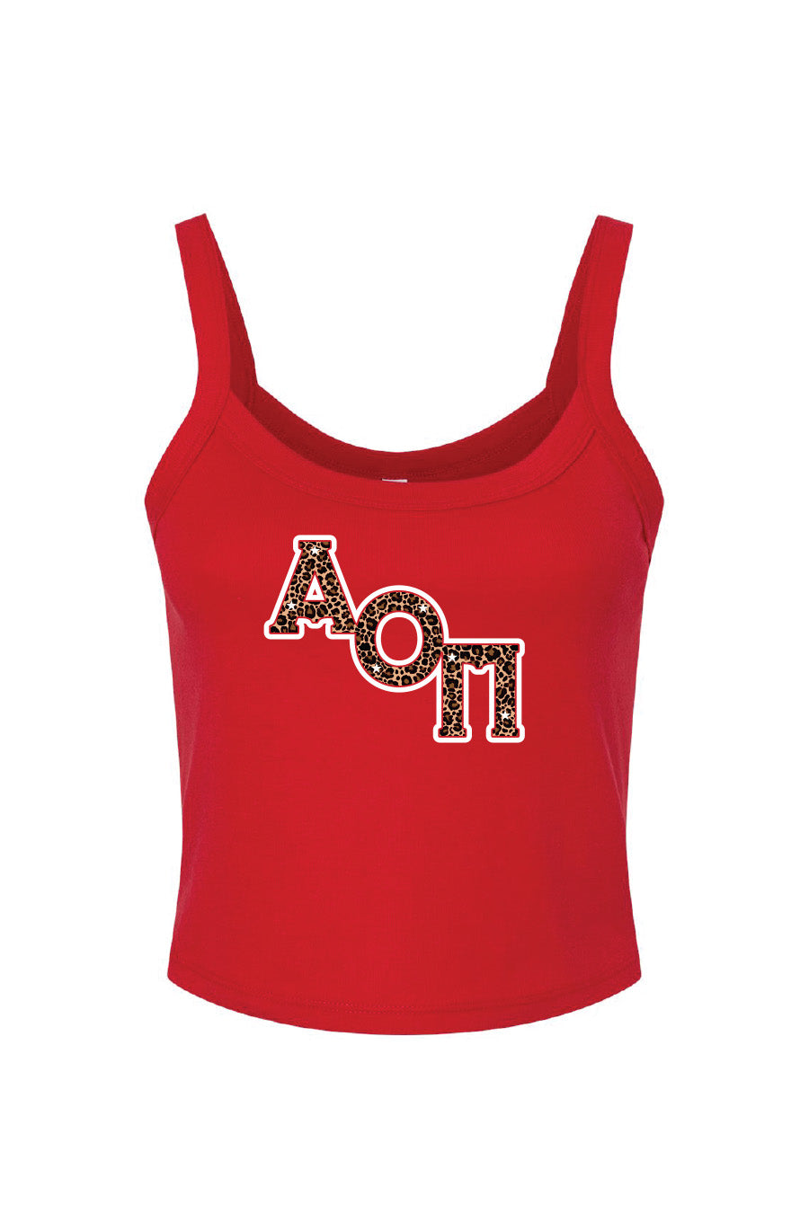 Red Cheetah Letter Tank