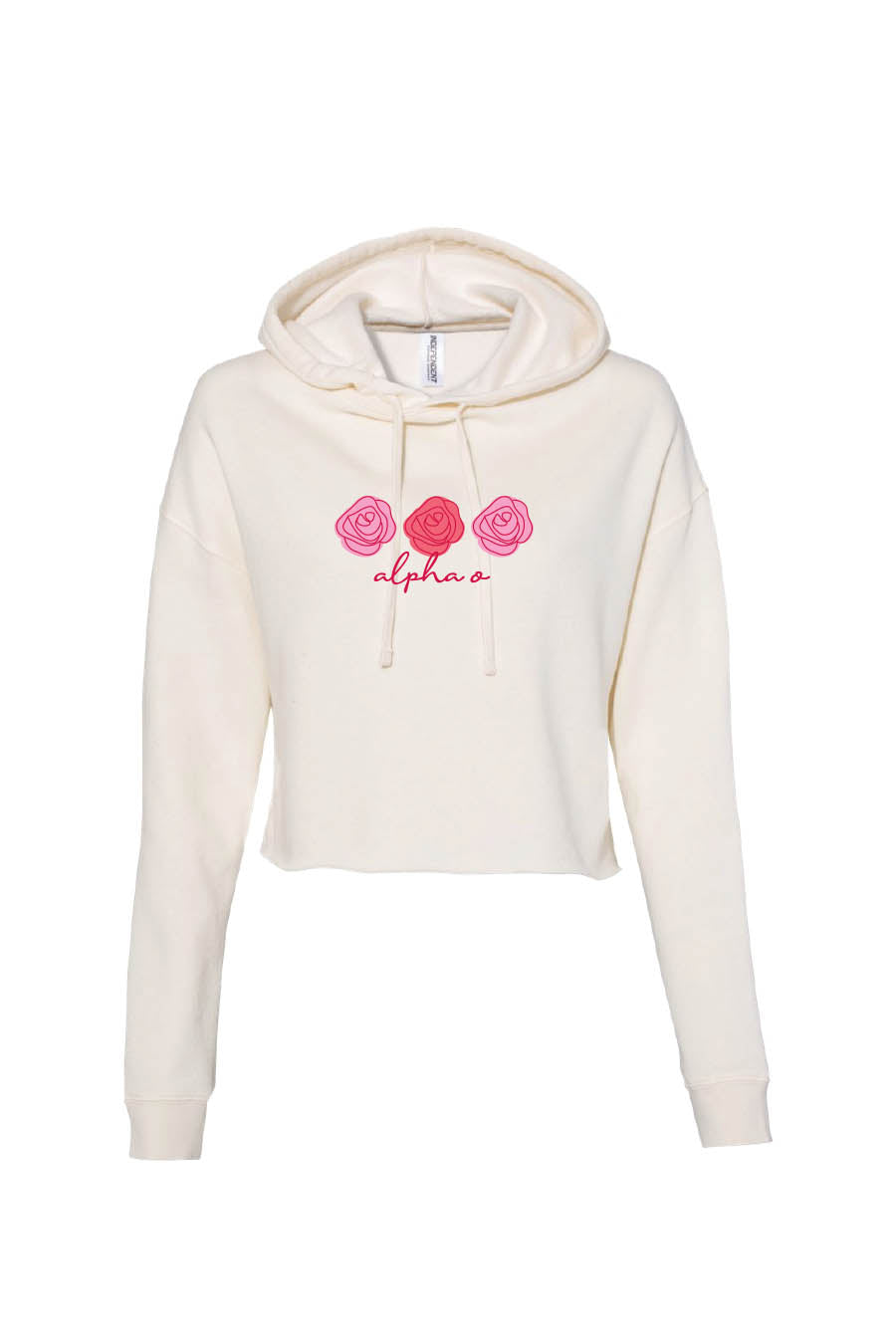 Alpha O Rose Crop Hoodie