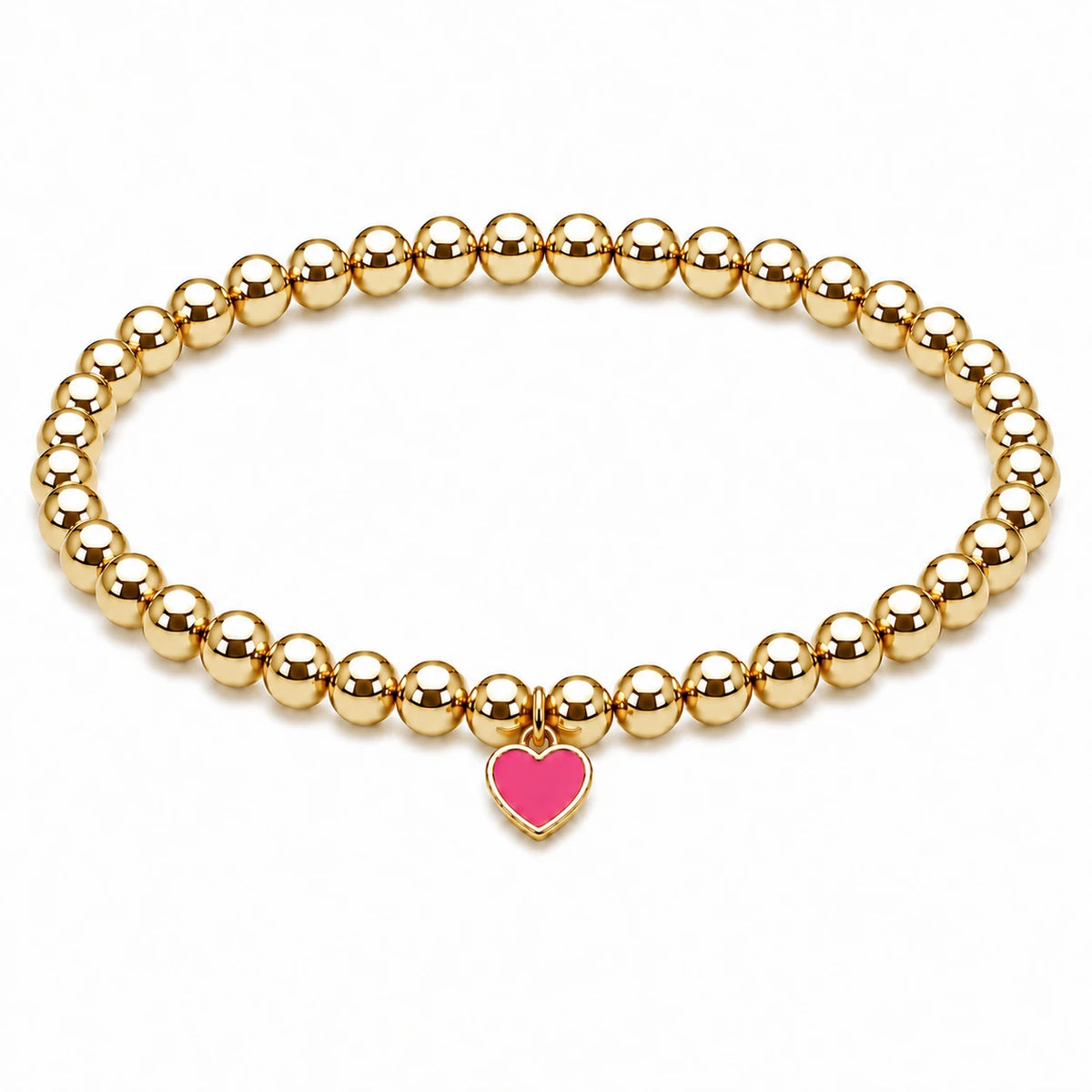 Mini Heart Tag Color Pop Bracelet (Gold)