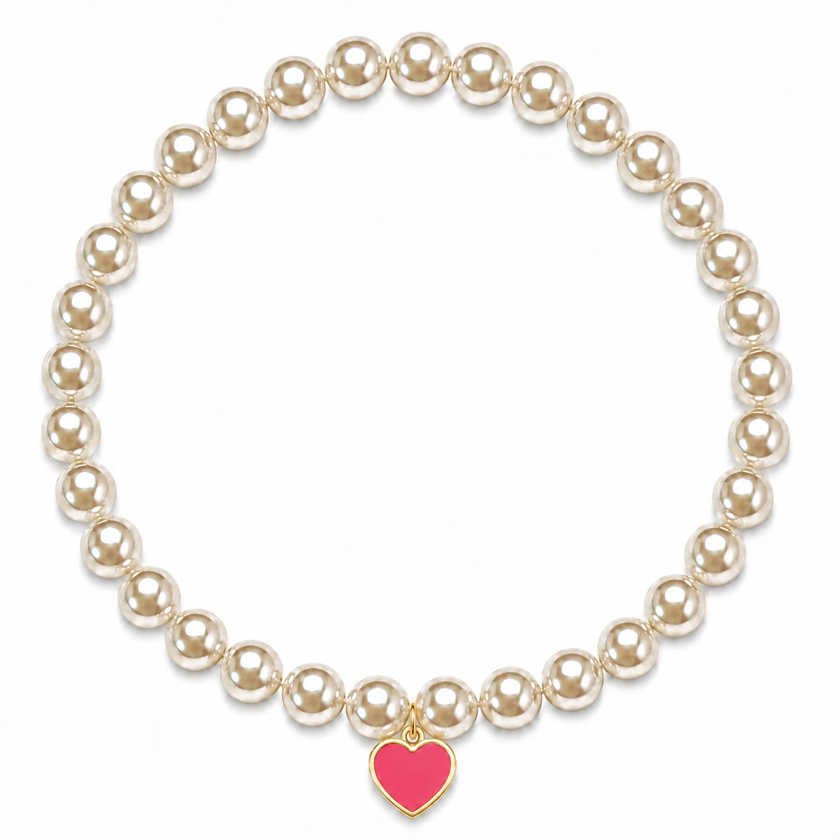 Gold Pearl Mini Heart Tag Color Pop Bracelet