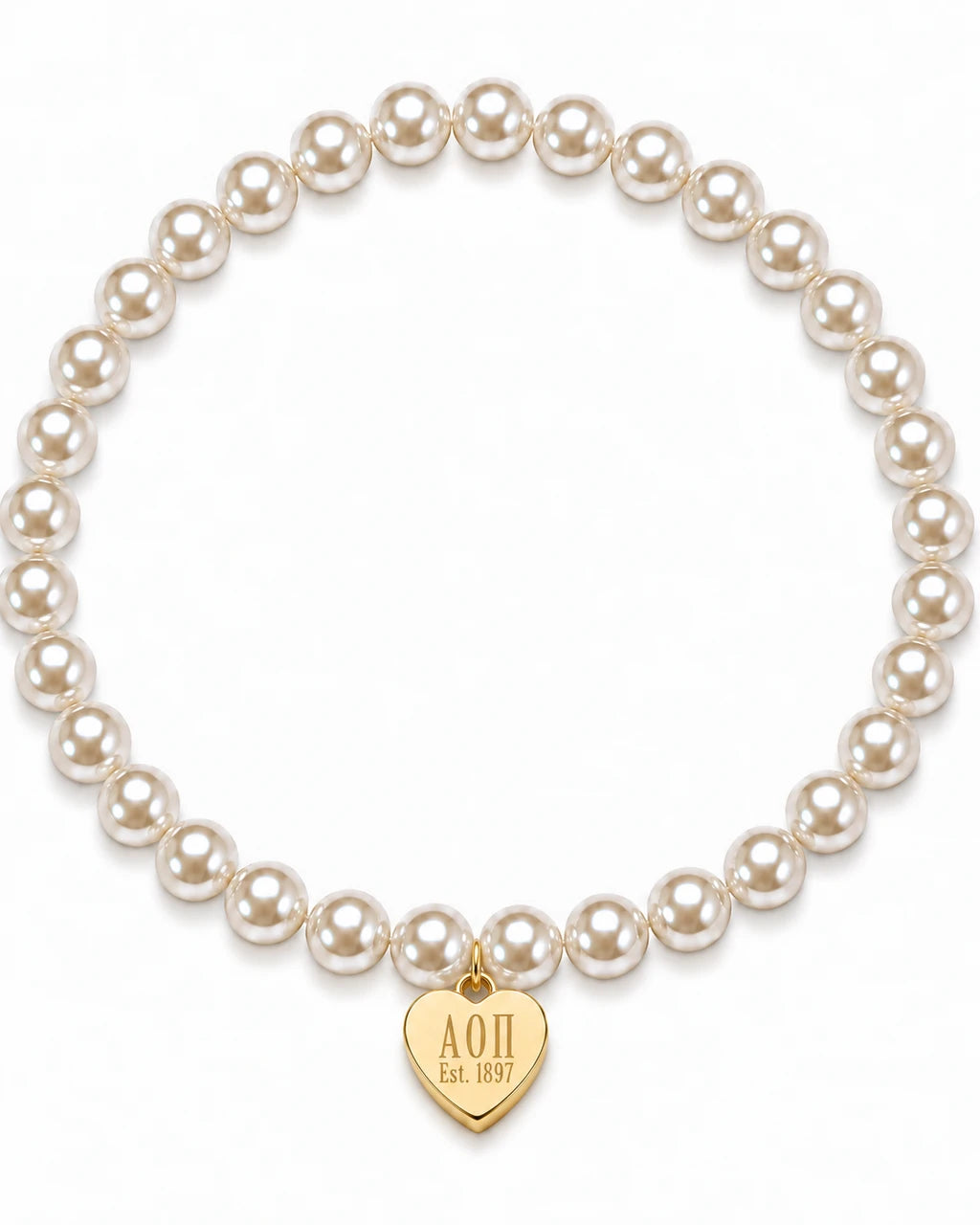 Gold Pearl Mini Heart Tag Color Pop Bracelet