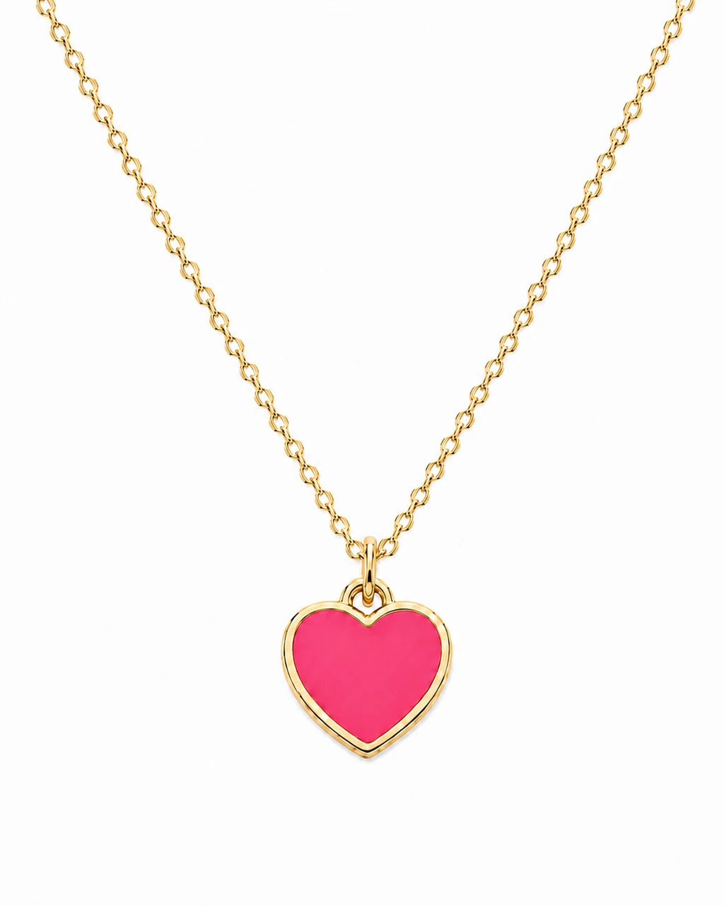 Gold Mini Heart Tag Color Pop Necklace