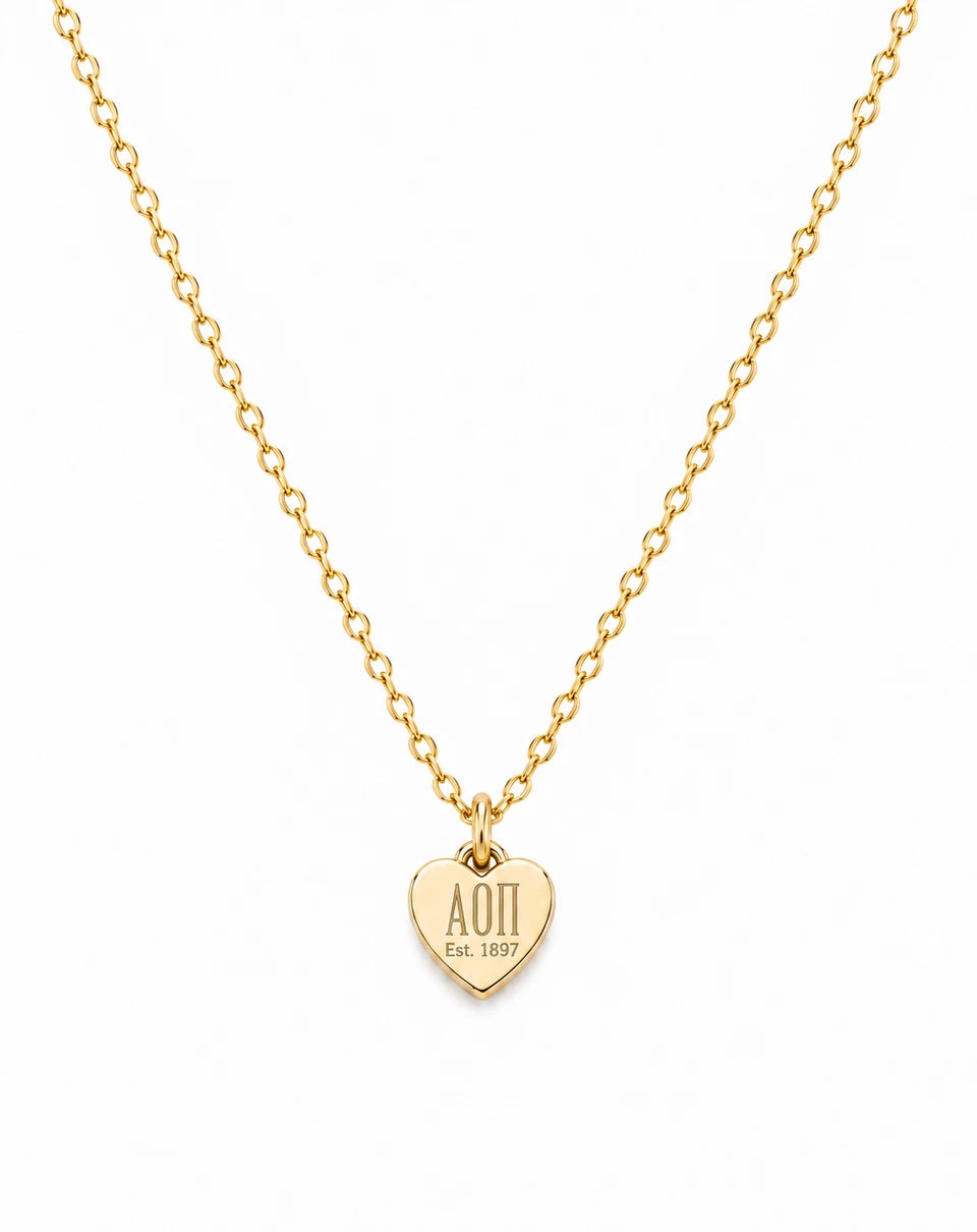 Gold Mini Heart Tag Color Pop Necklace