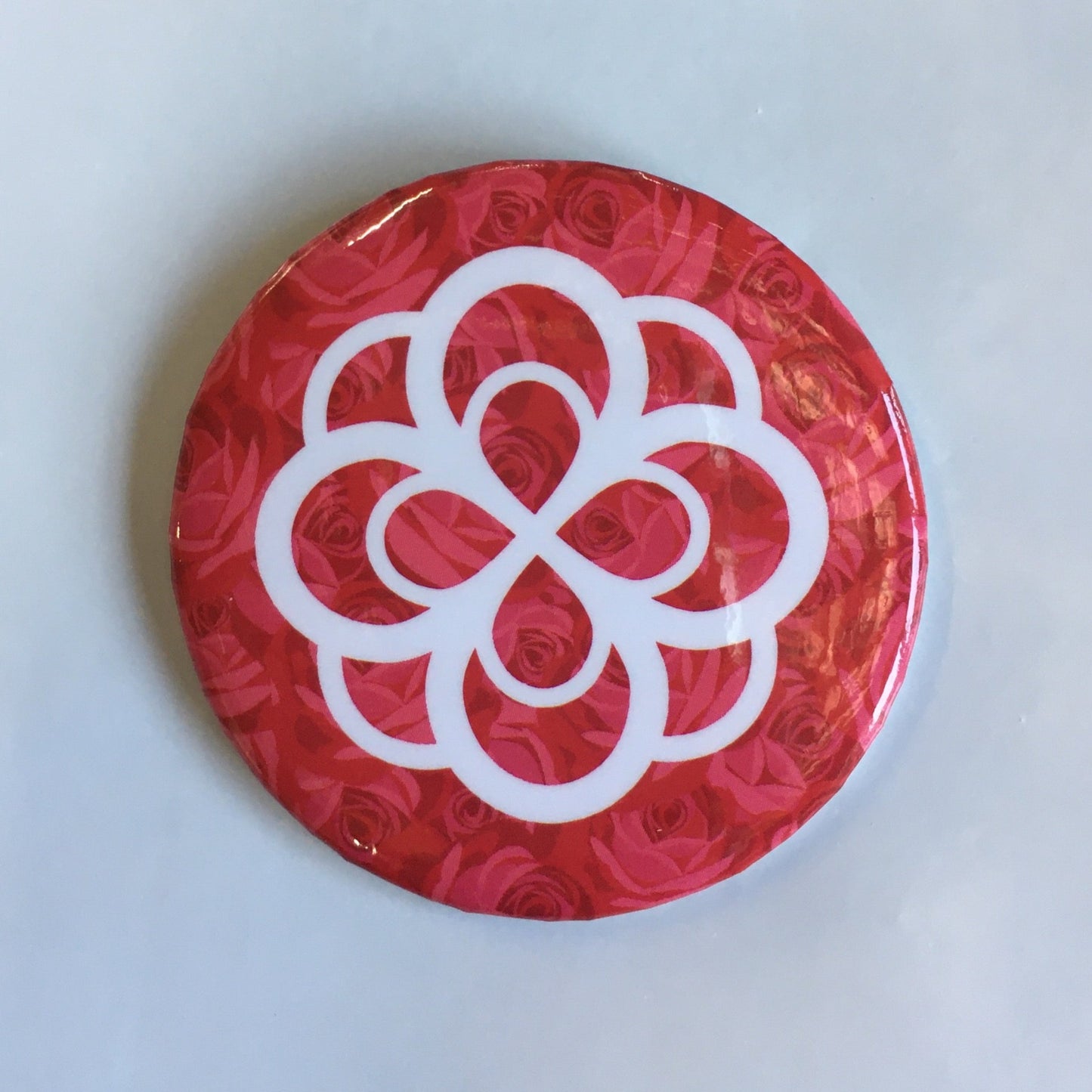 Red Infinity Rose Roses Button