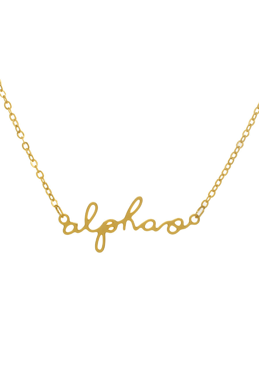 Gold Plated Script Necklace